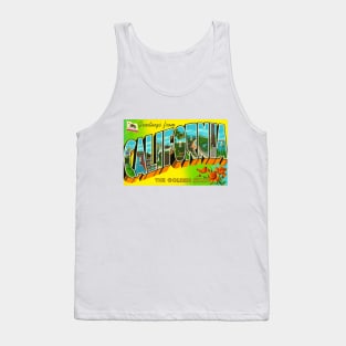 Greetings from California - Vintage Large Letter Postcard Tank Top